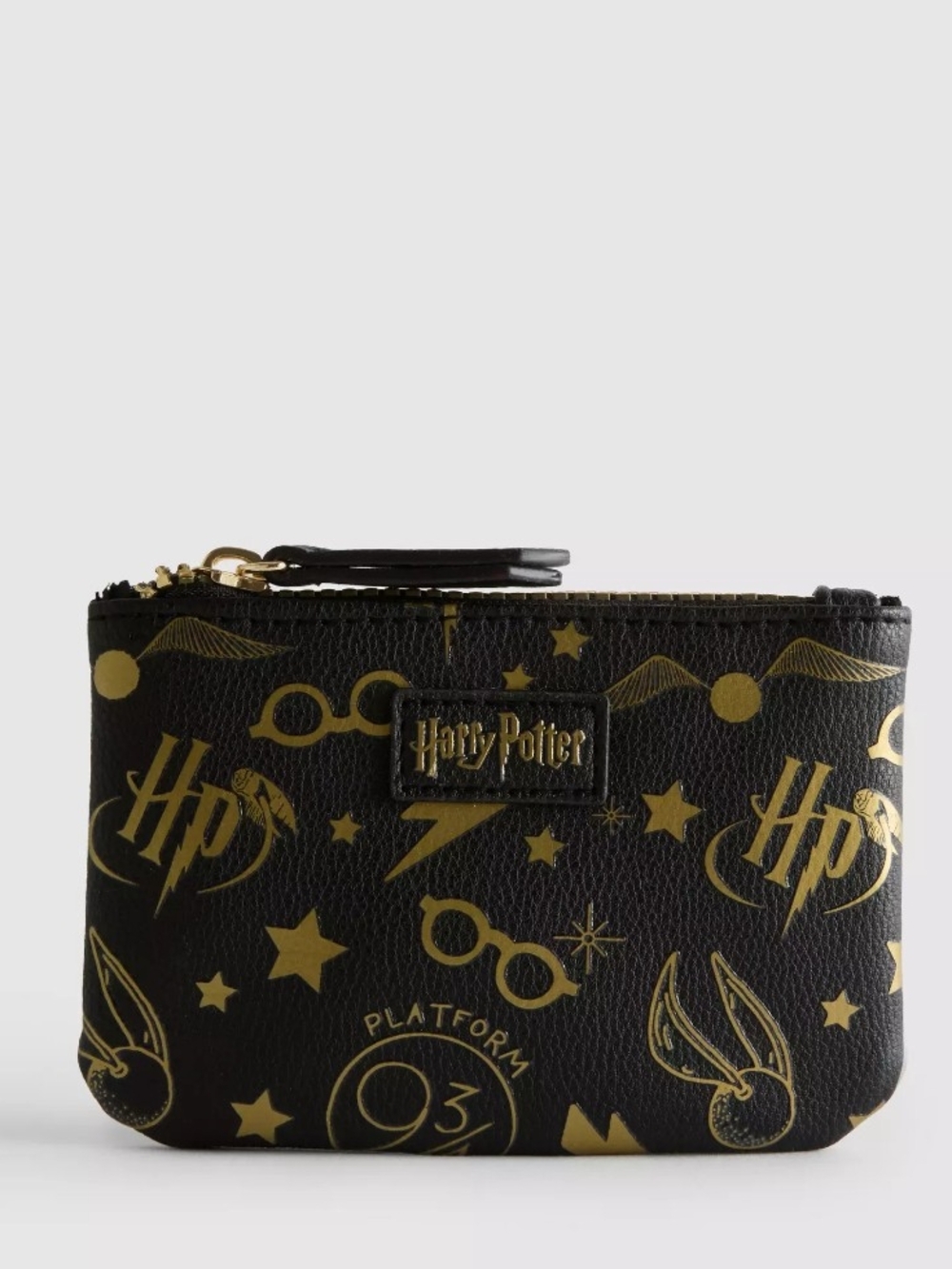 Primark Harry Potter Black and Gold Mini Zip Pouch NWT